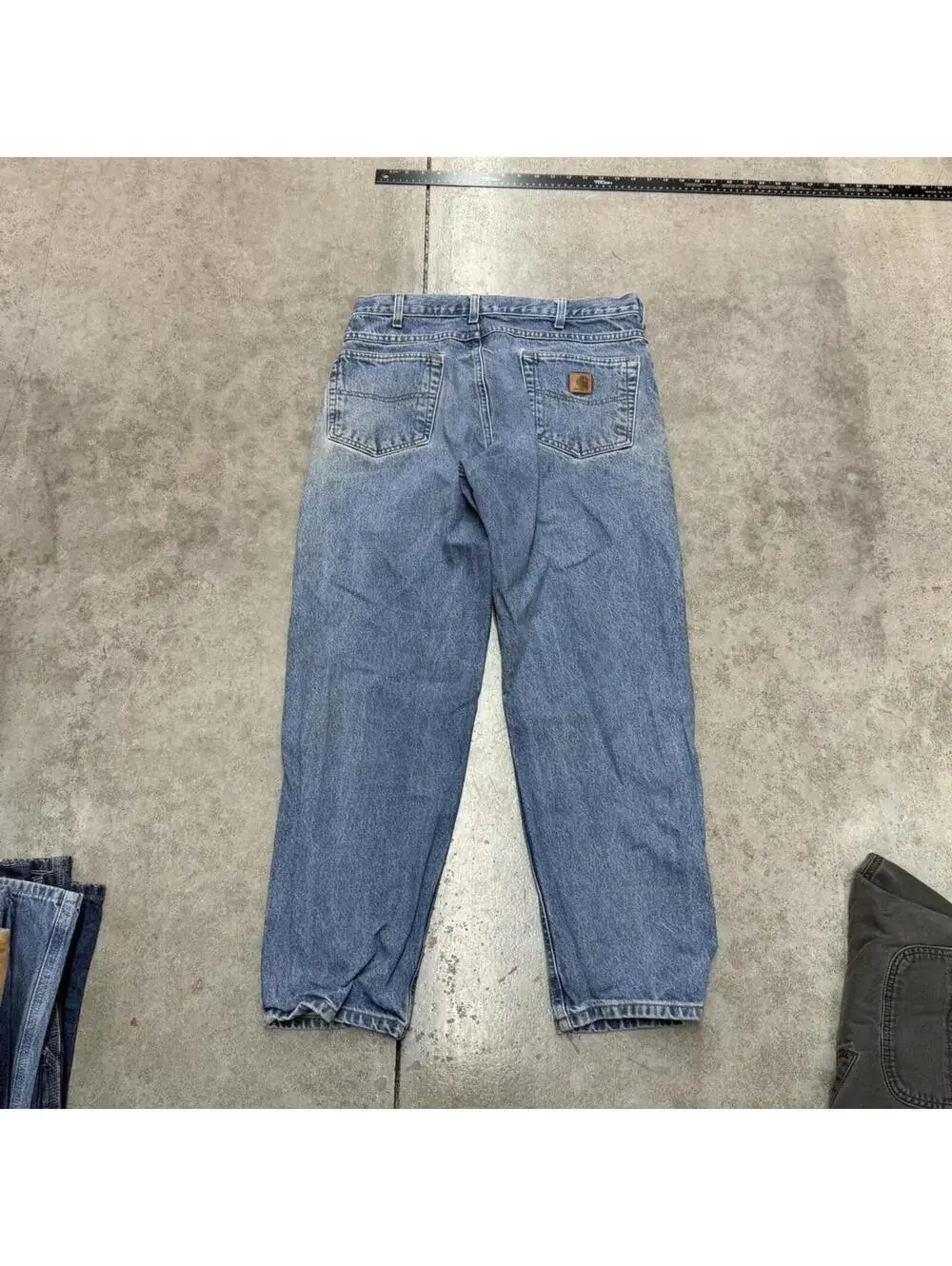 vintage carhartt faded blue relaxed baggy fit jeans size 34 x 30
